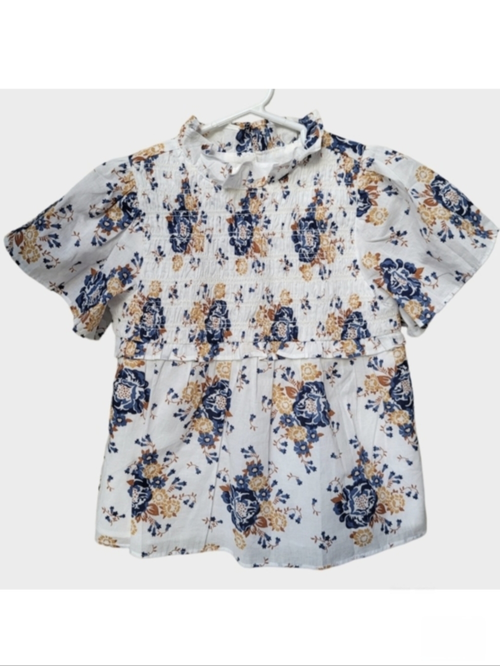 Janie and Jack Floral Smocked Top Girls Size 6
